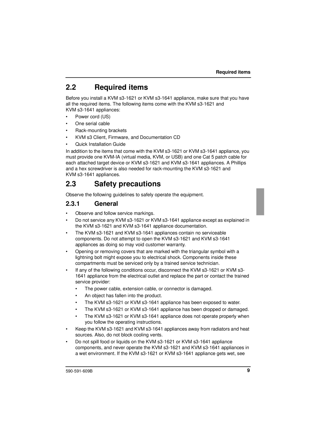 Siemens KVM series 3-1621 manual Required items, Safety precautions, General 