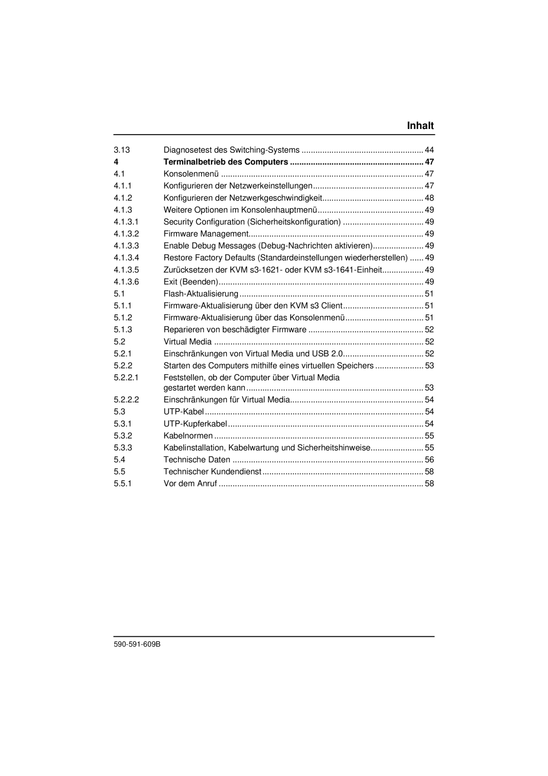 Siemens KVM series 3-1621 manual Terminalbetrieb des Computers 