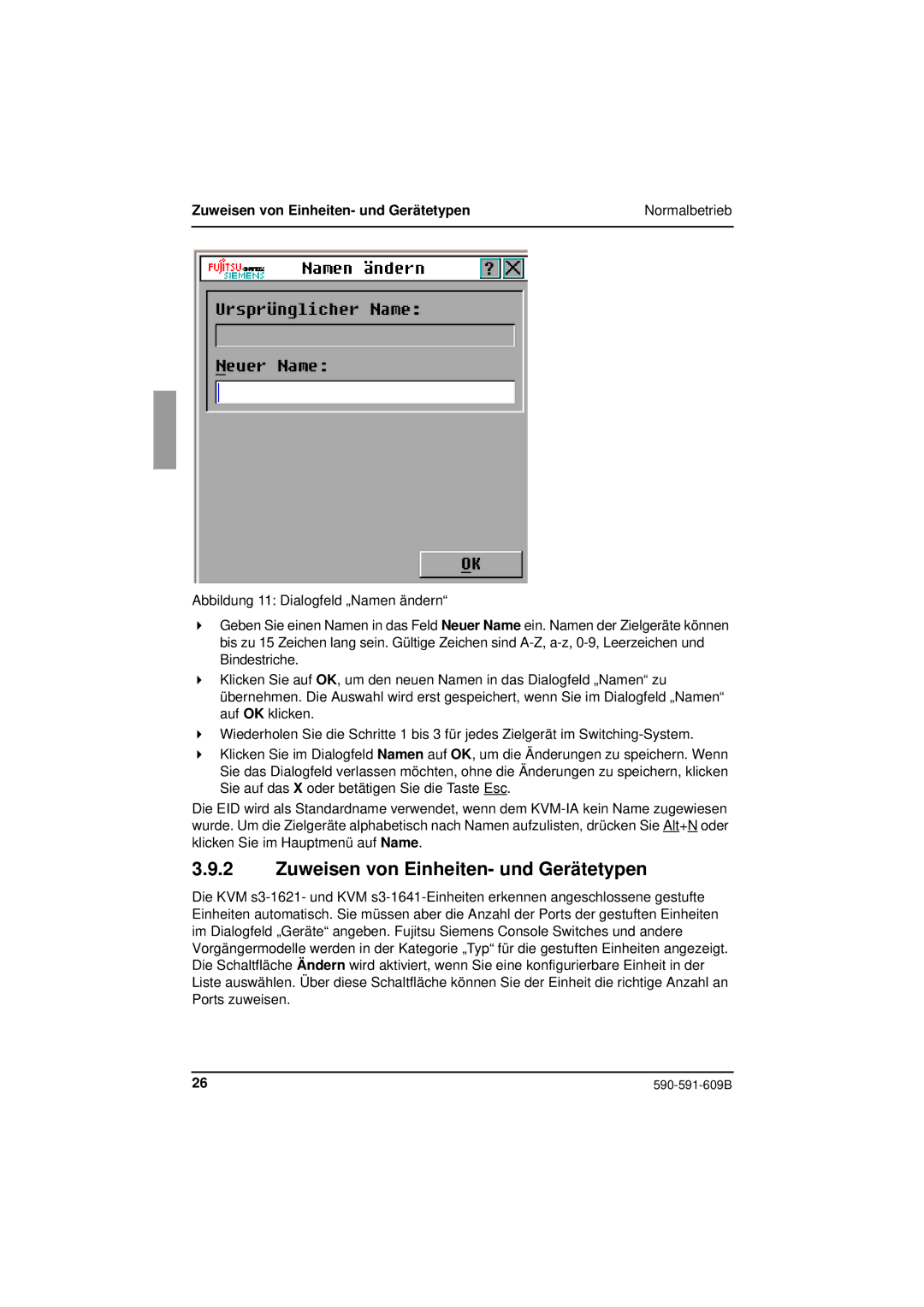 Siemens KVM series 3-1621 manual Zuweisen von Einheiten- und Gerätetypen 