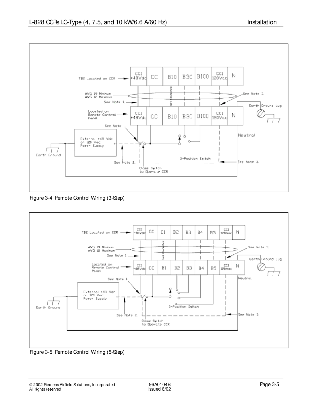 Siemens L-828 manual Remote Control Wiring 3-Step 