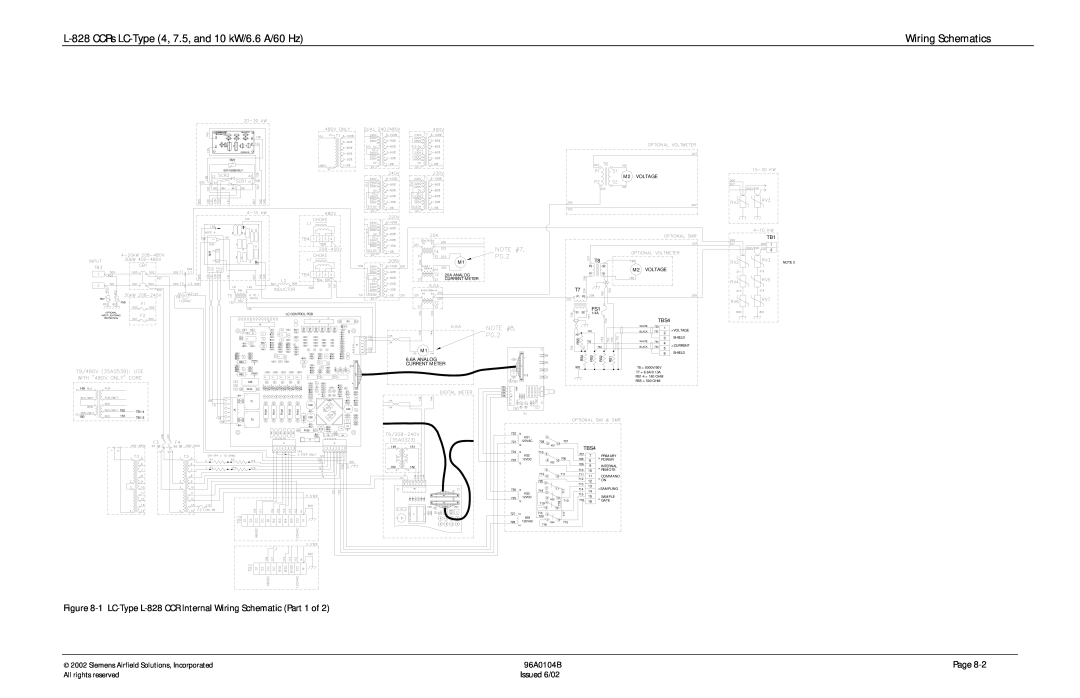 Siemens manual L-828CCRs LC-Type4, 7.5, and 10 kW/6.6 A/60 Hz, Wiring Schematics, TBS4, M2 VOLTAGE, Voltage 