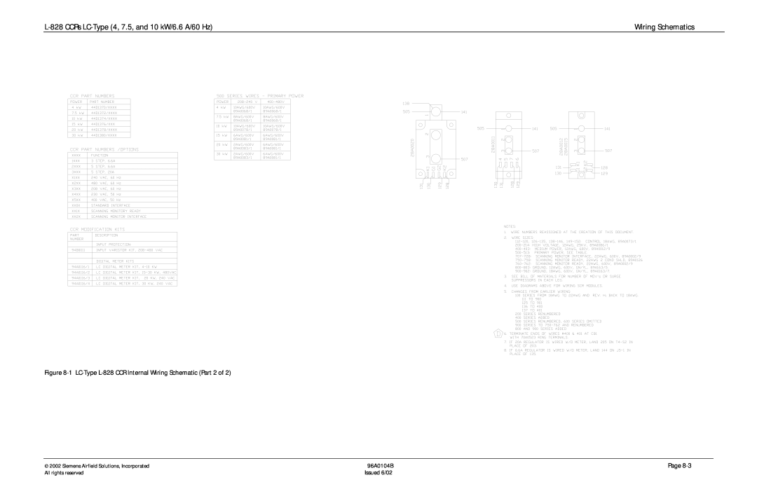 Siemens manual L-828CCRs LC-Type4, 7.5, and 10 kW/6.6 A/60 Hz, Wiring Schematics 
