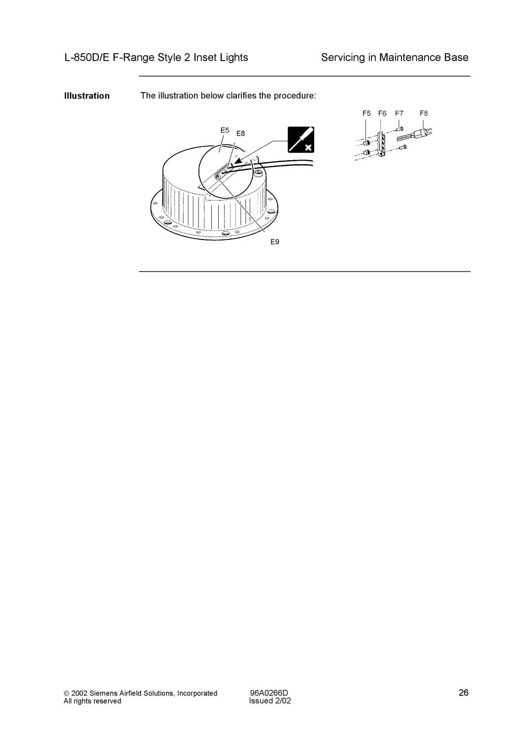 Siemens L-850D/E F-Range Style 2 Inset Lights manual Illustration 