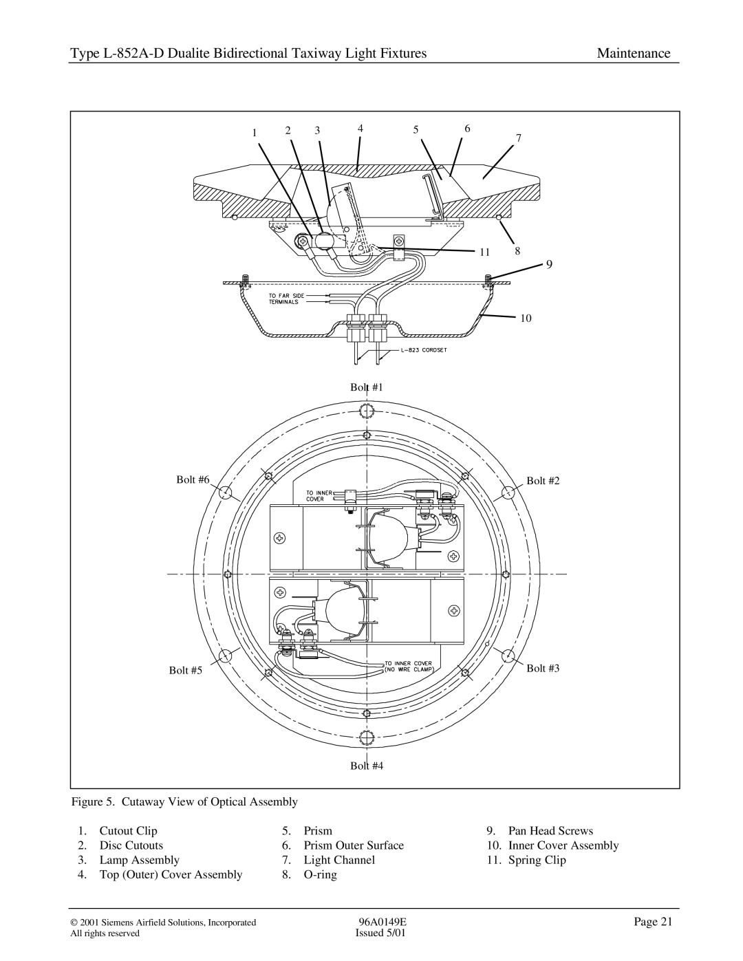 Siemens L-852A-D manual Bolt #1 Bolt #6 Bolt #2 Bolt #5 Bolt #3 Bolt #4 