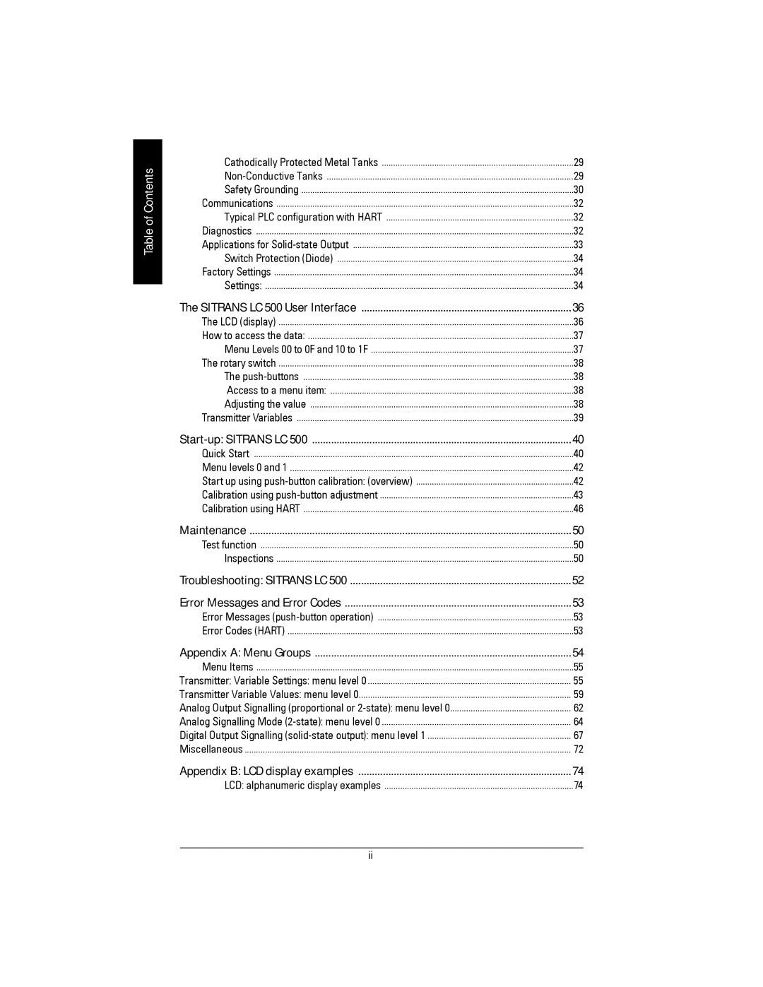 Siemens LC 500, Sitrans instruction manual Maintenance 