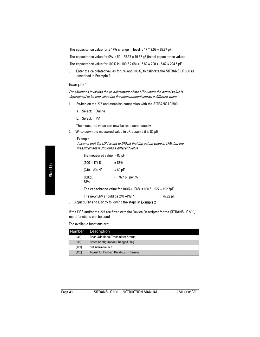 Siemens LC 500, Sitrans instruction manual Number Description 