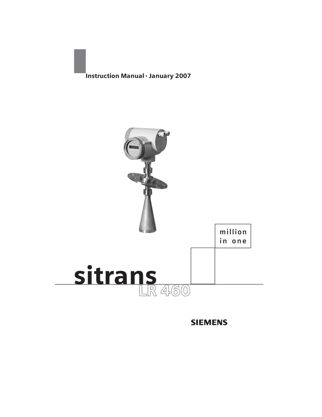 Siemens LR 460 instruction manual Sitrans 