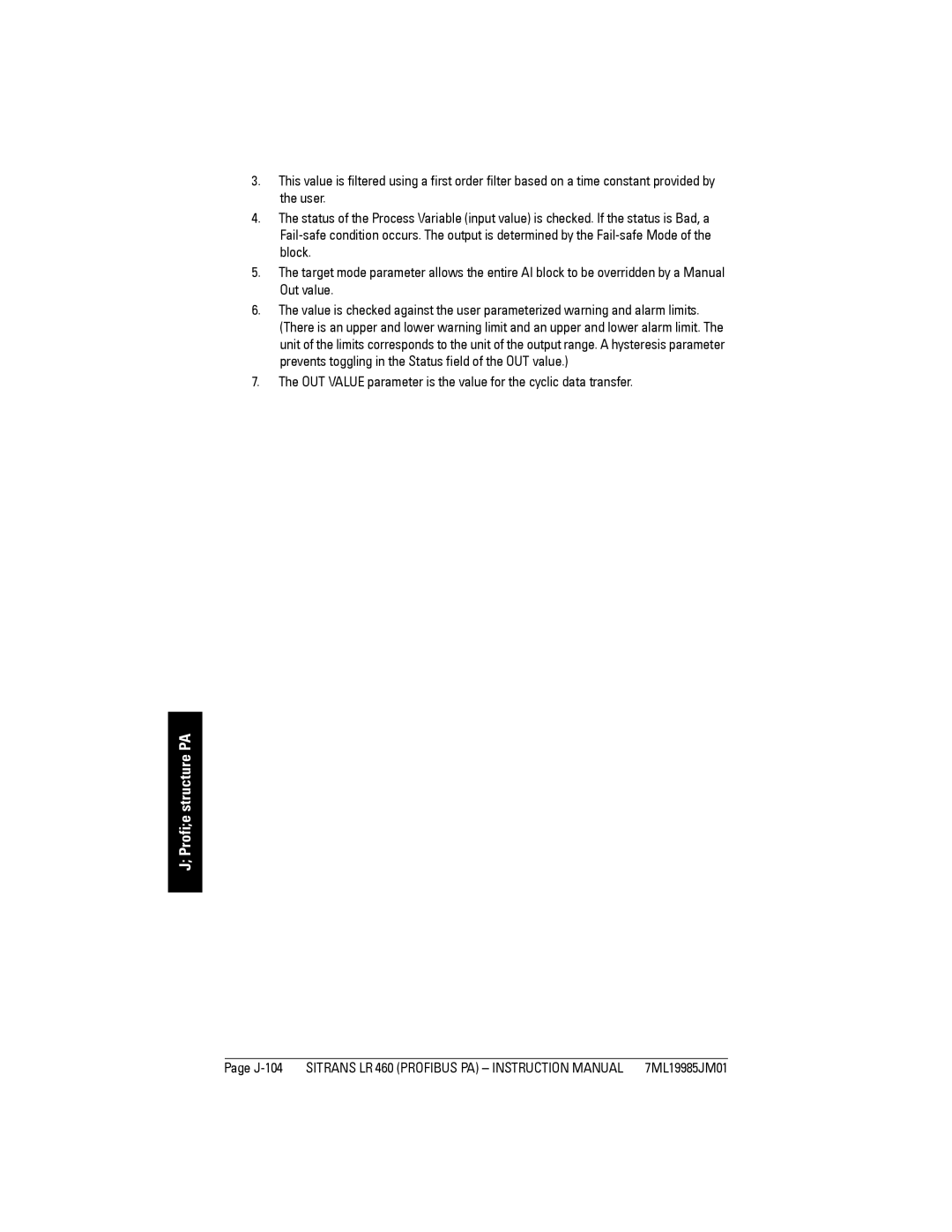 Siemens LR 460 instruction manual J-104 