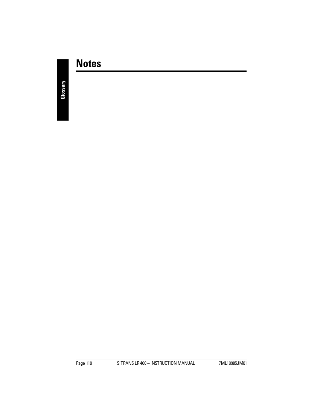 Siemens LR 460 instruction manual Glossary 