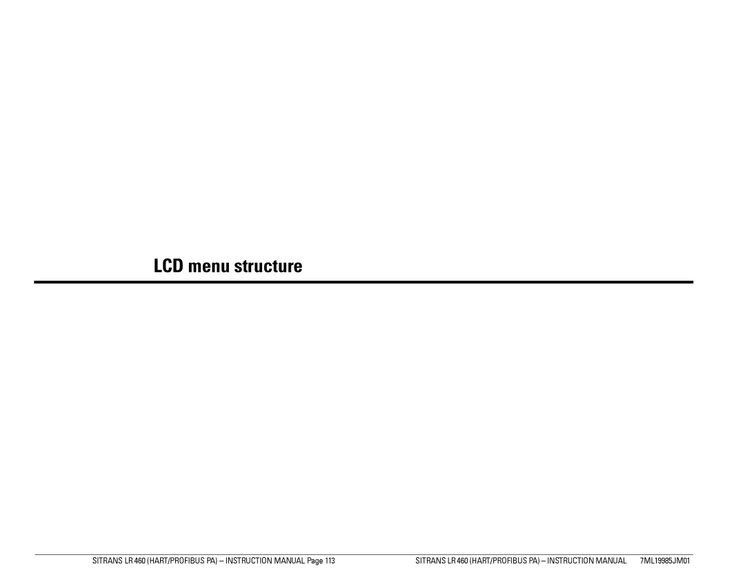 Siemens LR 460 instruction manual LCD menu structure 