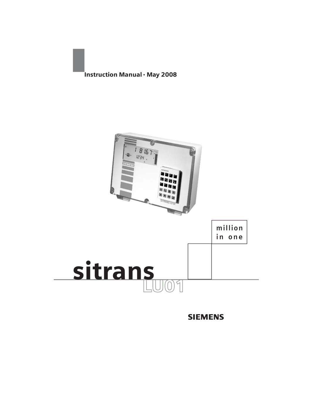 Siemens LU01 instruction manual Sitrans 