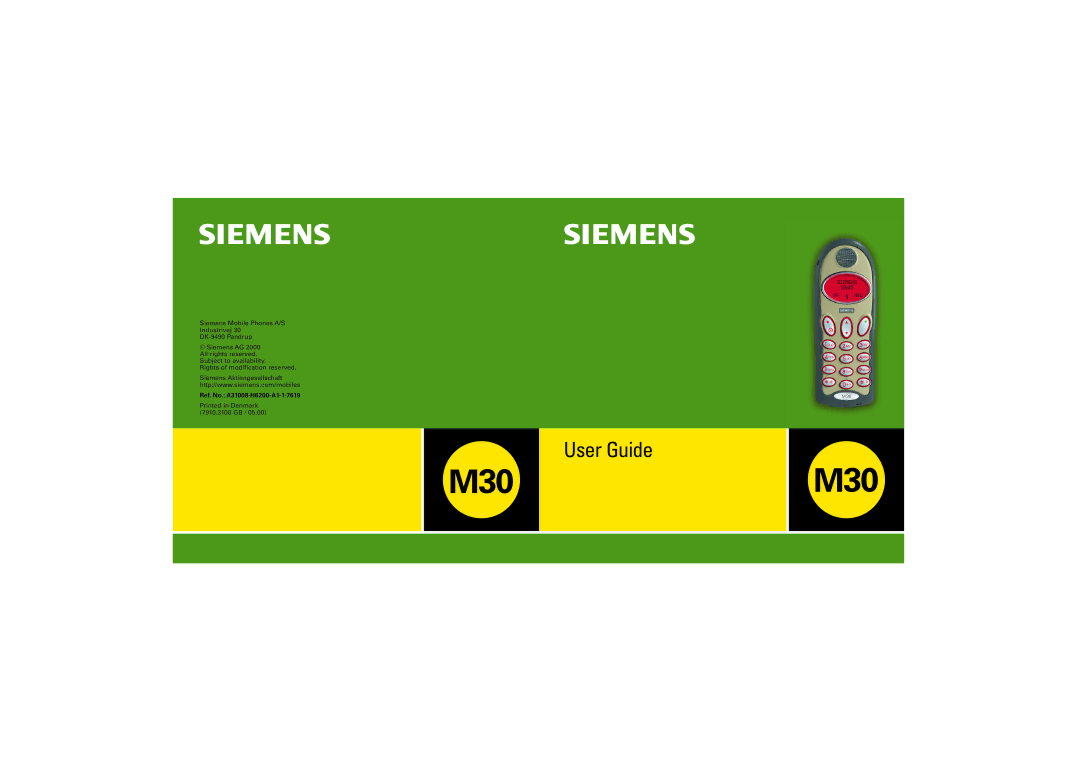 Siemens manual M30M30, Ref. No. A31008-H6200-A1-1-7619 