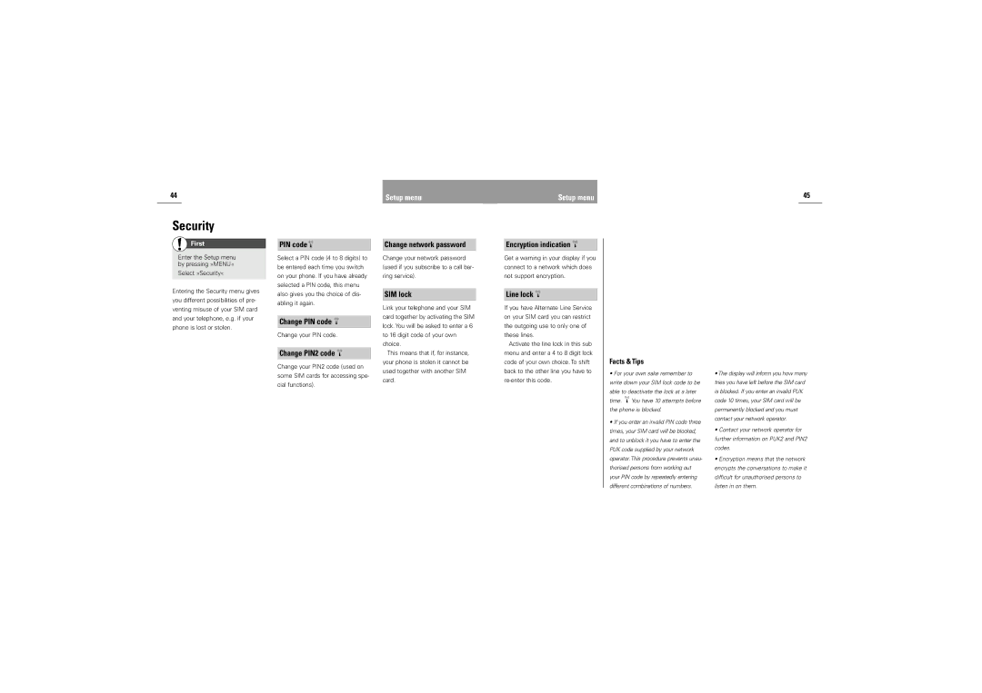 Siemens M30 manual Security 