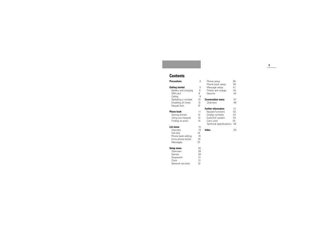 Siemens M30 manual Contents 