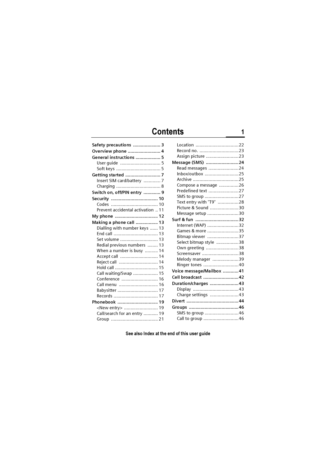 Siemens M50 manual Contents1 