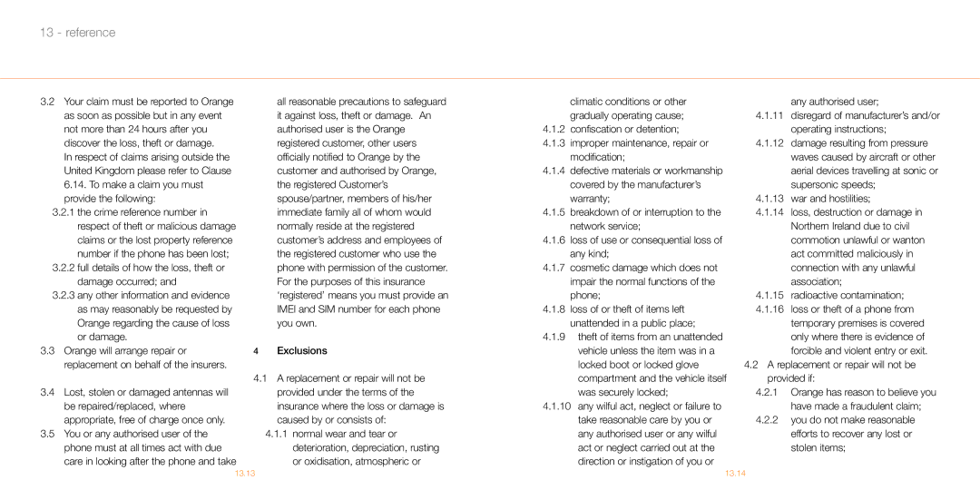 Siemens M55 manual War and hostilities, Radioactive contamination, Replacement or repair will not be provided if 