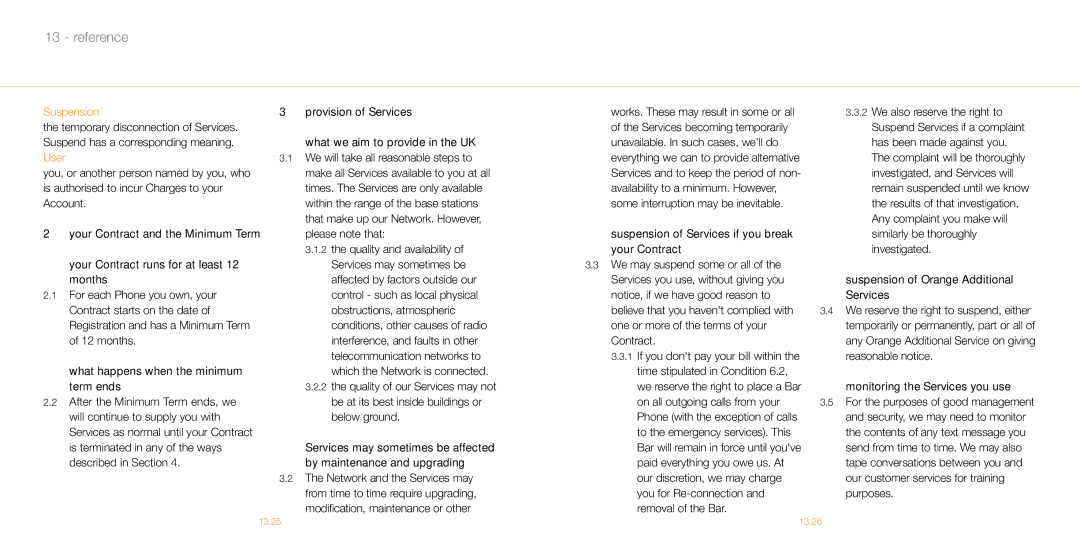 Siemens M55 manual Suspension of Orange Additional Services, Monitoring the Services you use 