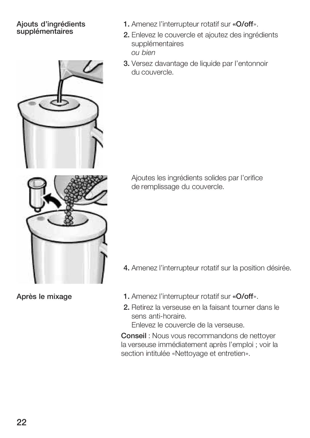 Siemens MB 11000 UC manual Linterrupteur Rotatif Sur la position désirée 