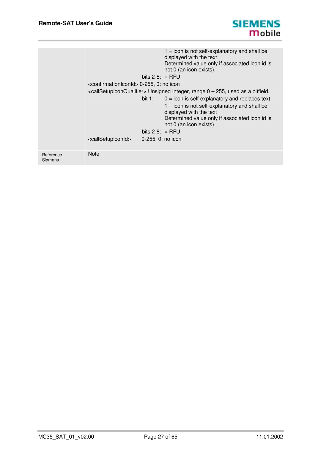 Siemens MC35 manual Reference Siemens 