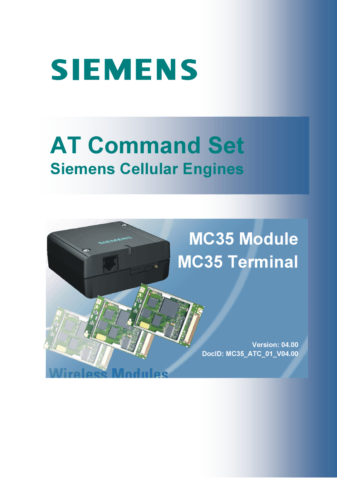 Siemens MC35 manual AT Command Set 