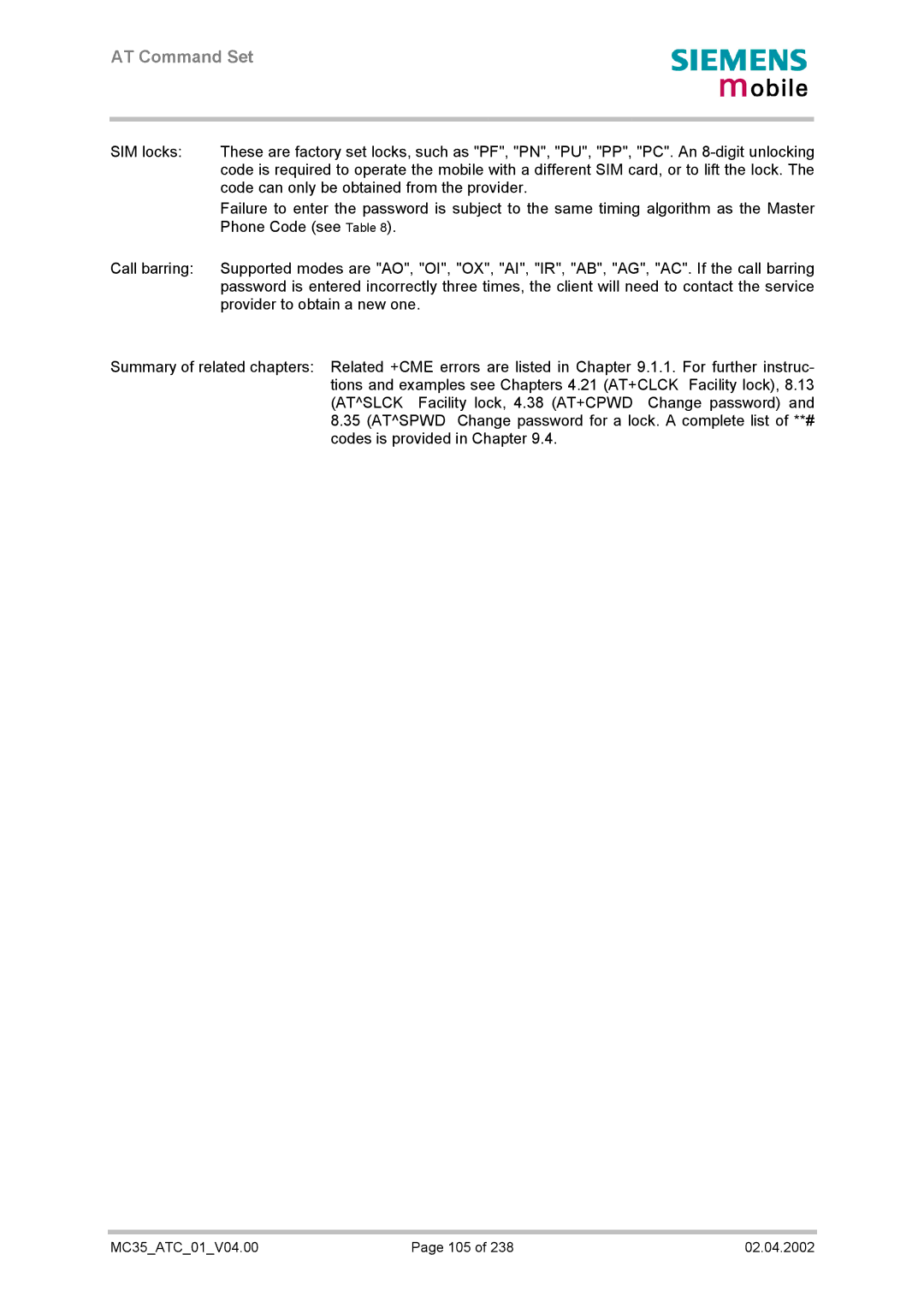 Siemens manual MC35ATC01V04.00 105 02.04.2002 