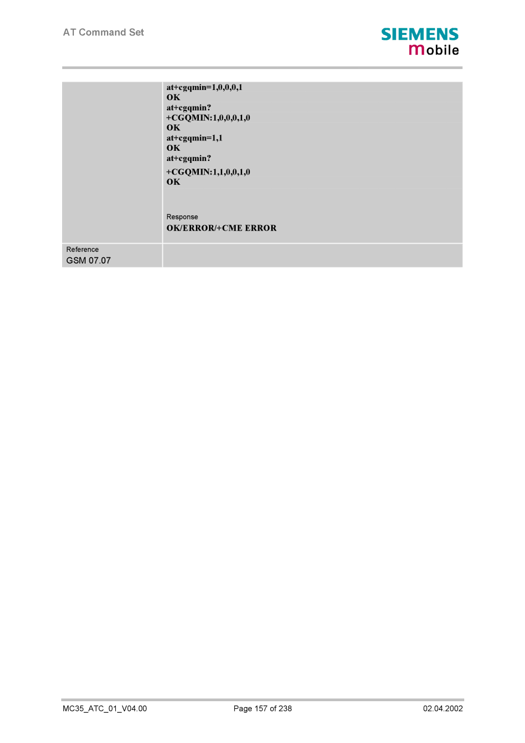 Siemens manual MC35ATC01V04.00 157 02.04.2002 