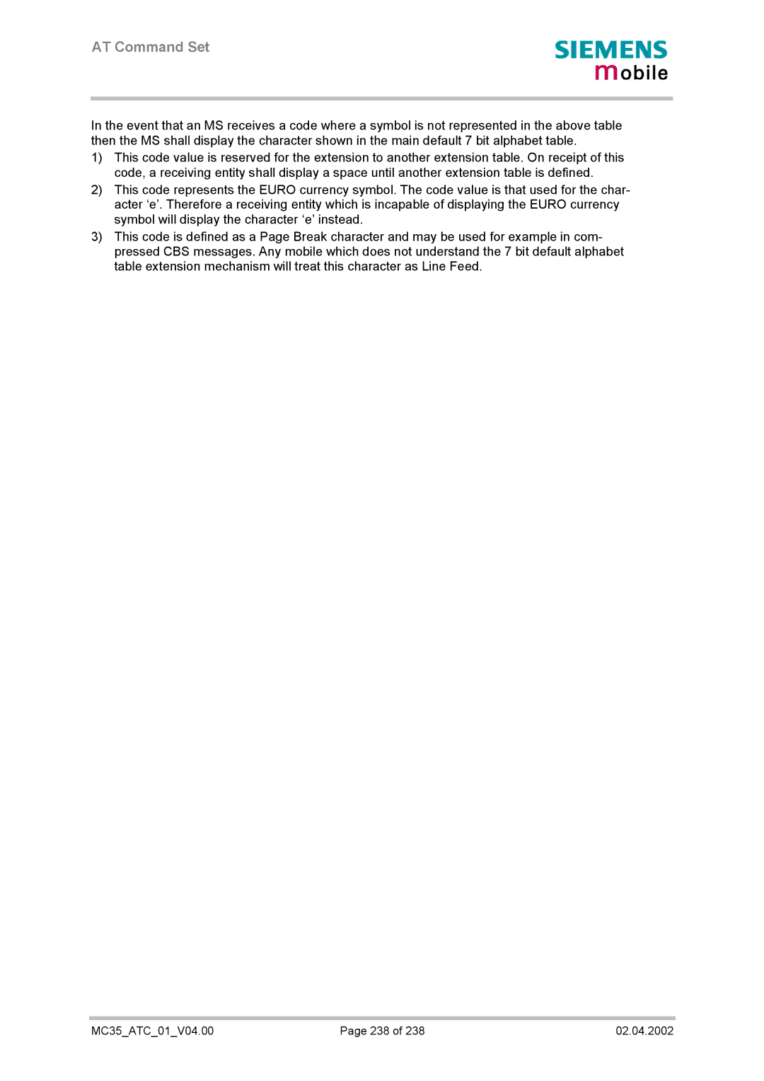 Siemens manual MC35ATC01V04.00 238 02.04.2002 