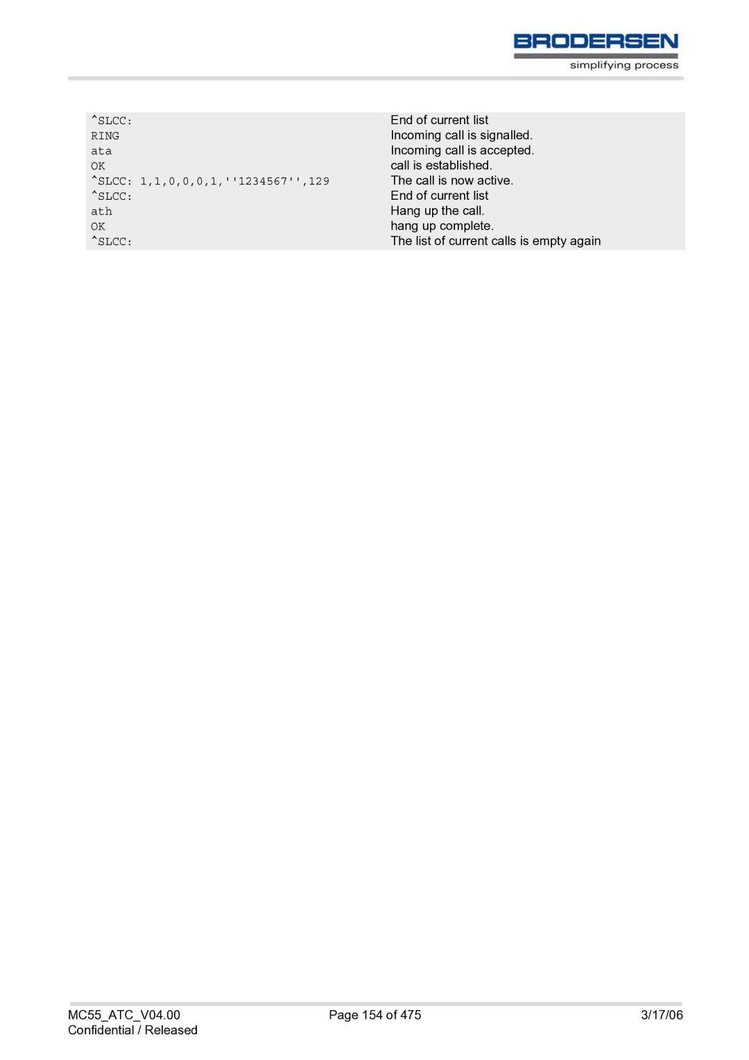 Siemens MC55 AT manual Ata, Slcc 1,1,0,0,0,1,1234567,129, Ath 