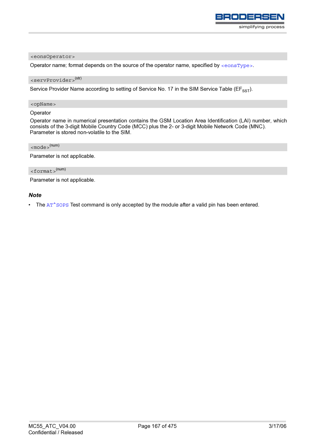 Siemens MC55 AT manual OpName, Formatnum 