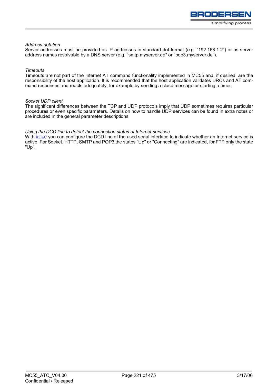 Siemens MC55 AT manual Address notation 