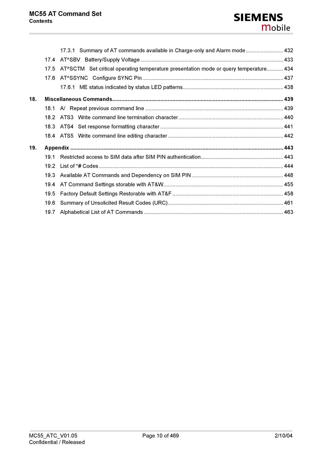 Siemens MC55 manual Atsctm, Atssync, ATS3, ATS4, ATS5 