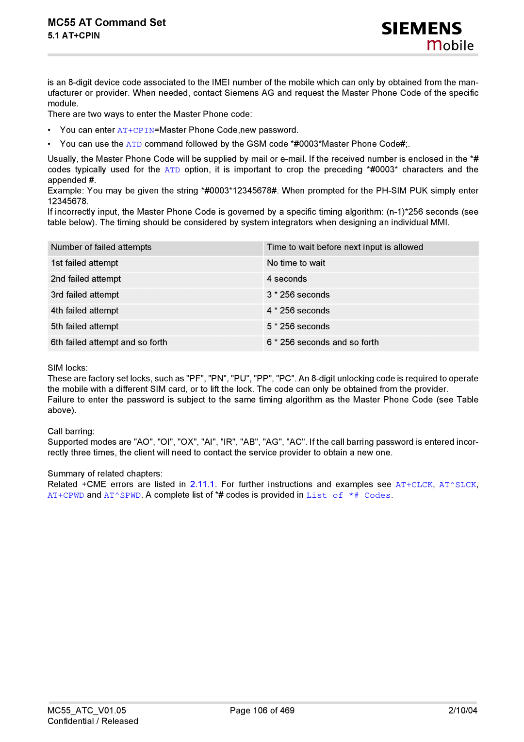 Siemens MC55 manual Mobile 