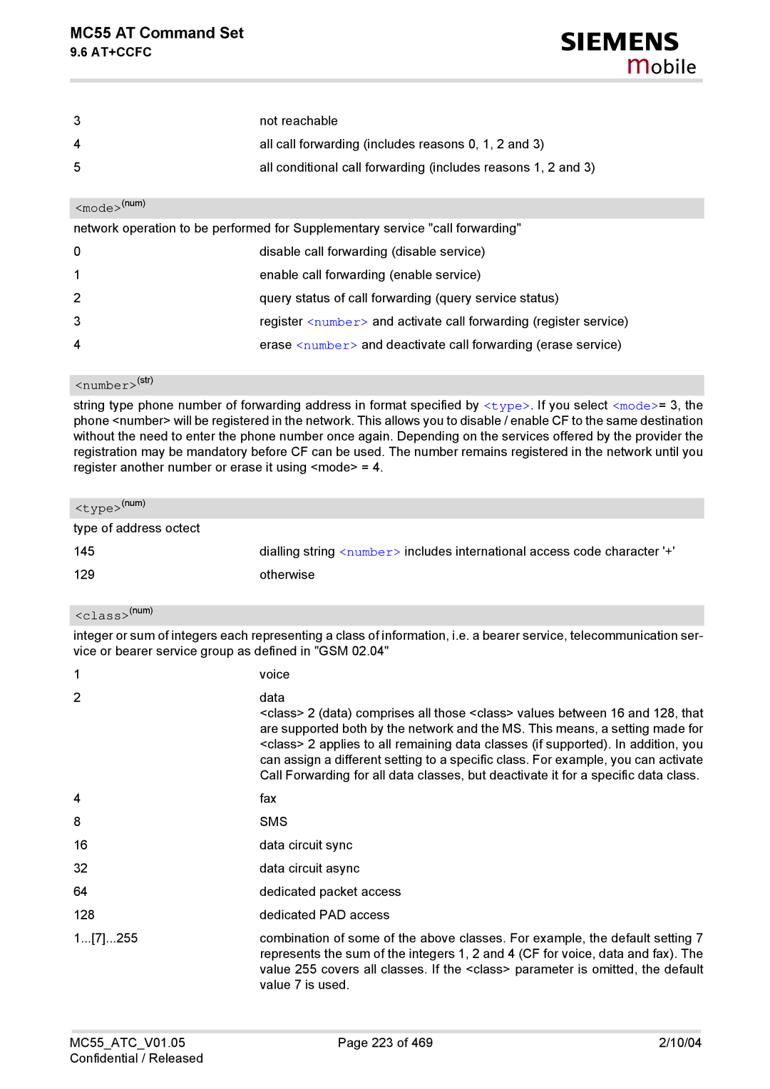 Siemens MC55 manual Not reachable 