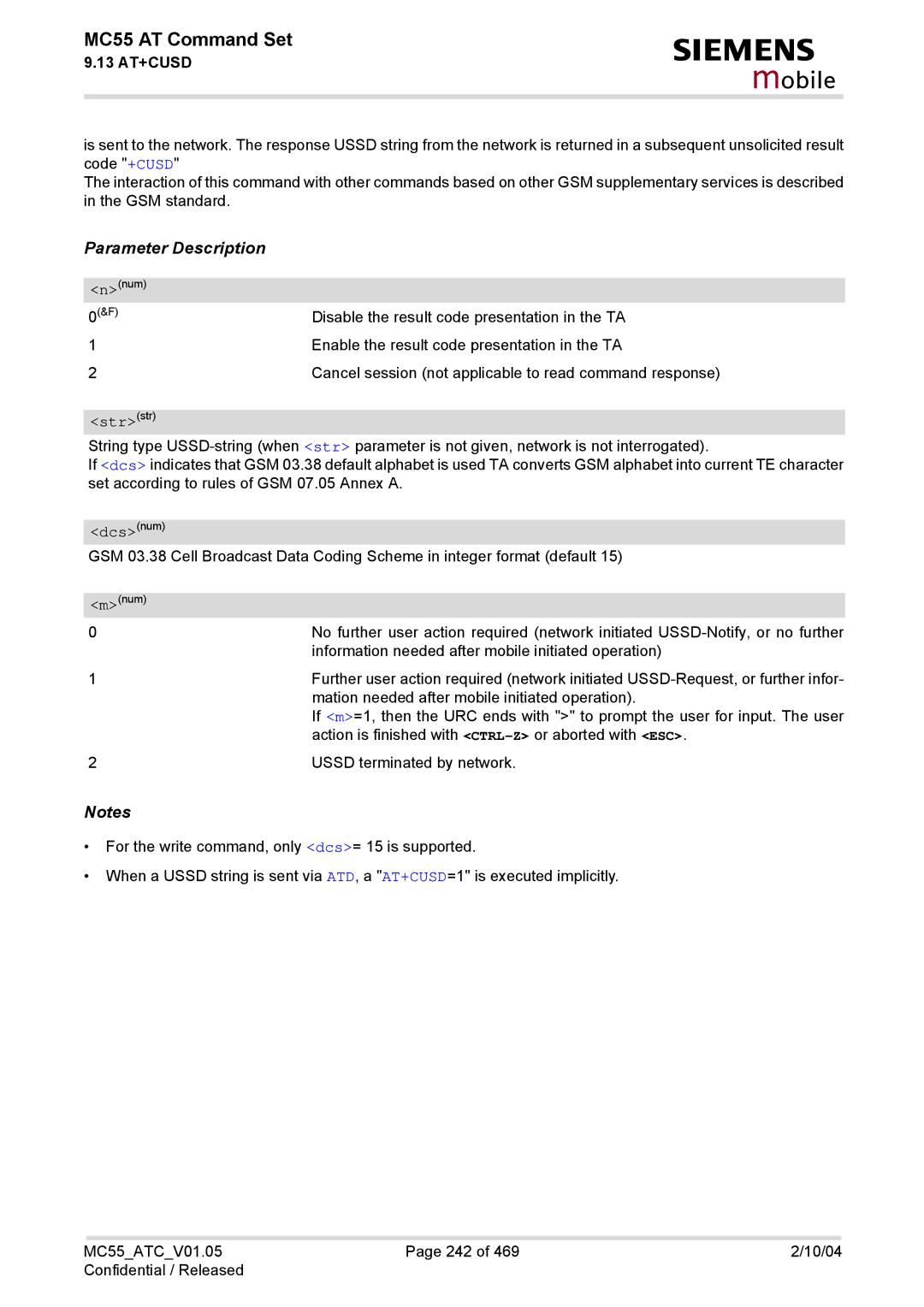 Siemens MC55 manual Strstr, Dcsnum 