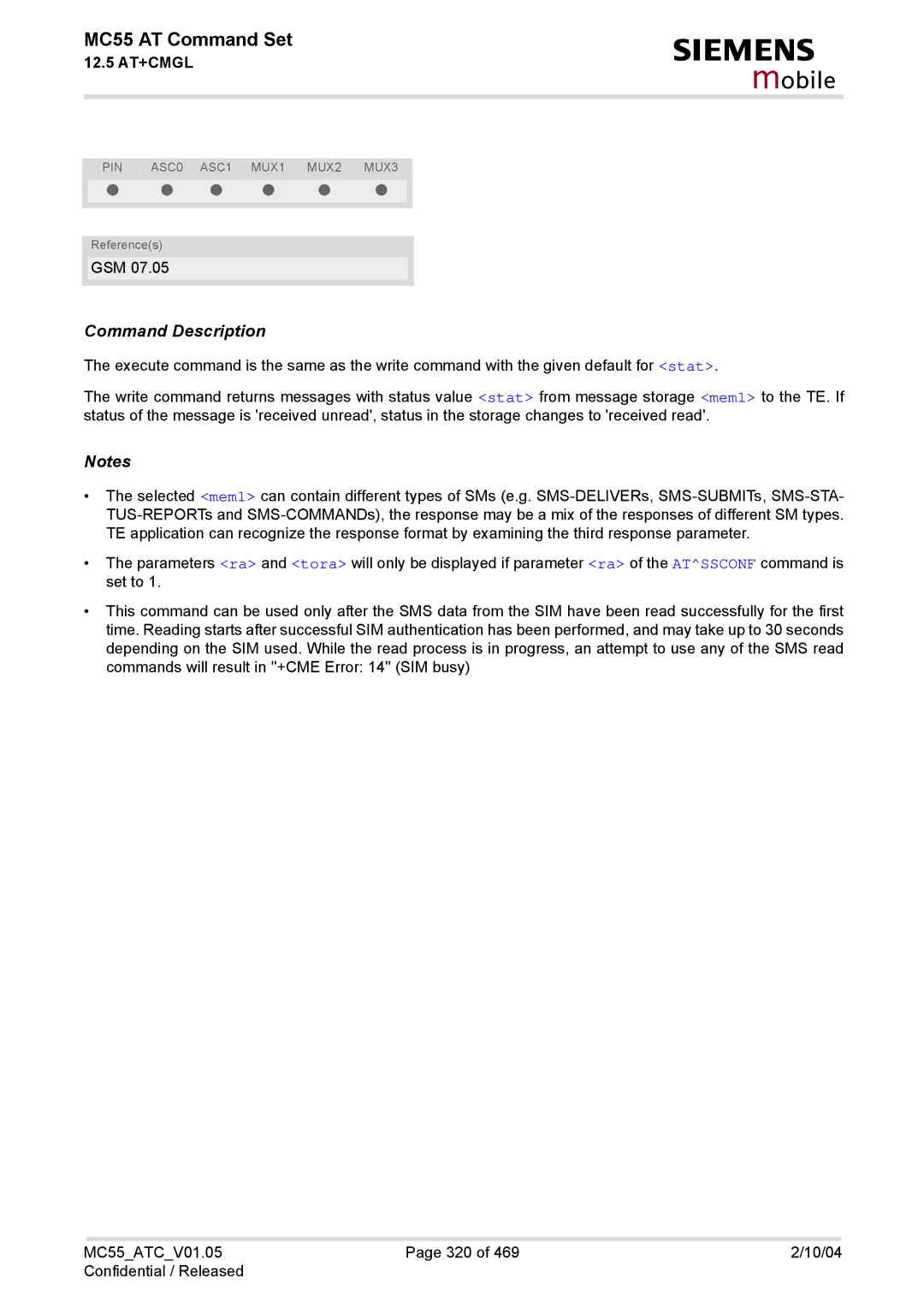 Siemens MC55 manual Mobile 