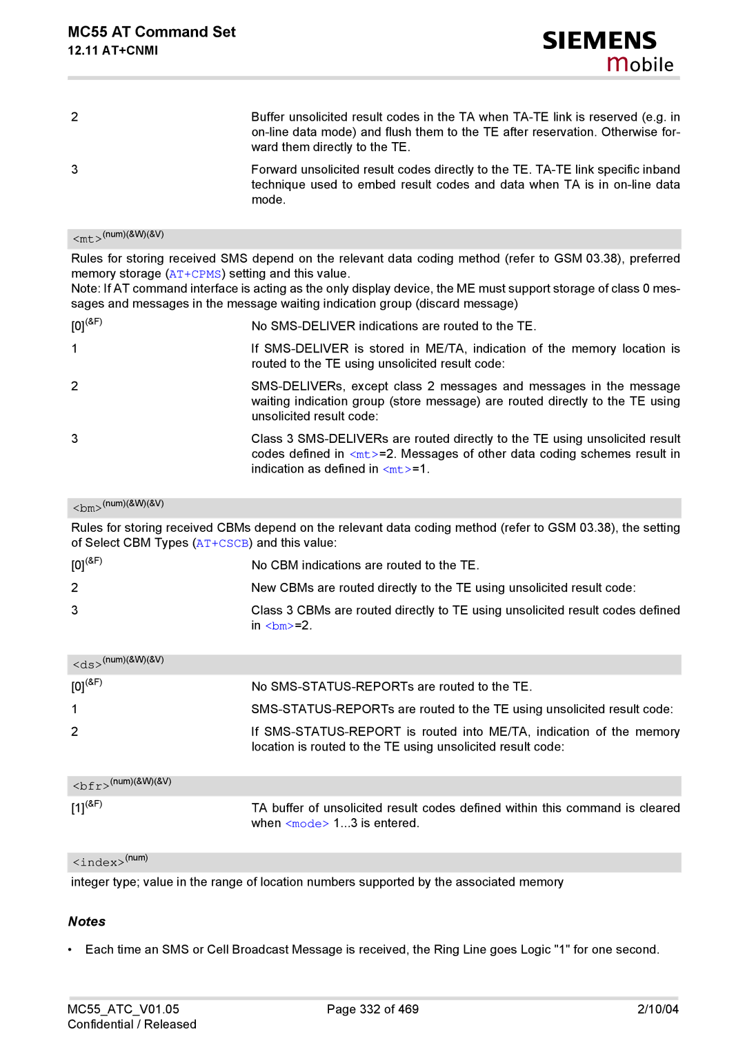 Siemens MC55 manual Ward them directly to the TE 