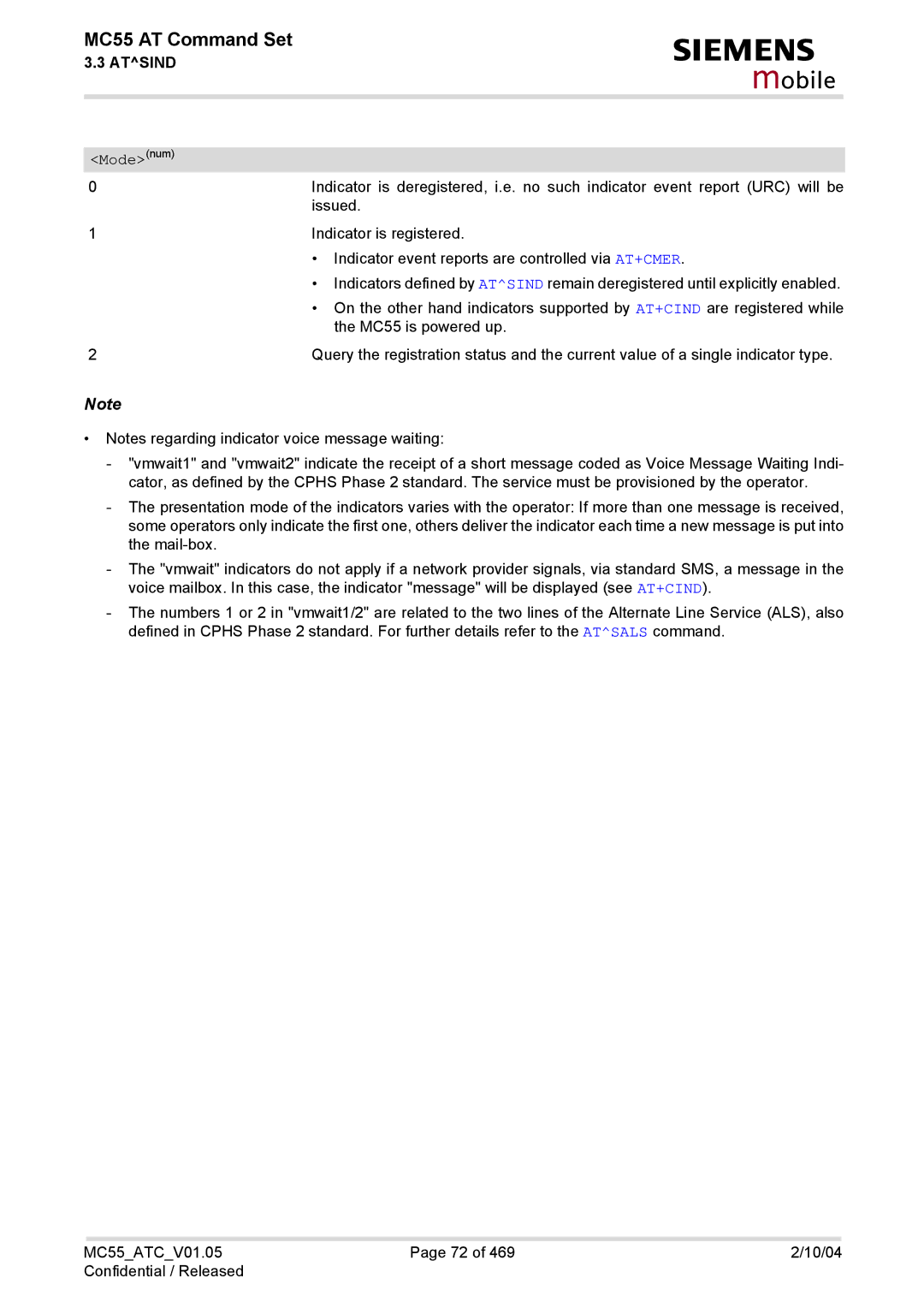 Siemens MC55 manual Issued 