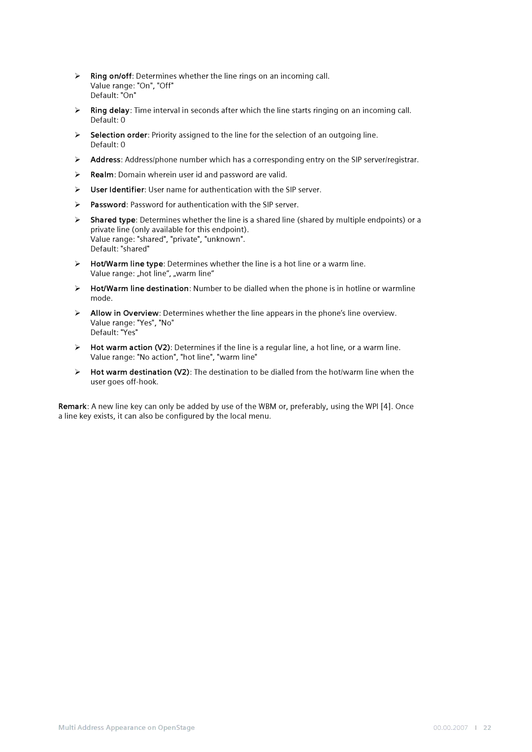 Siemens MG-2D manual Multi Address Appearance on OpenStage 