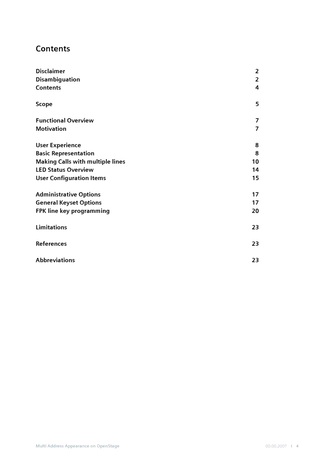 Siemens MG-2D manual Contents 