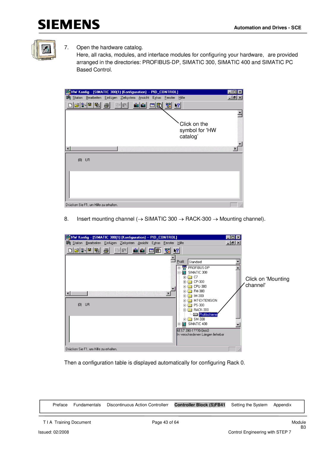 Siemens Module B3 manual Automation and Drives SCE 