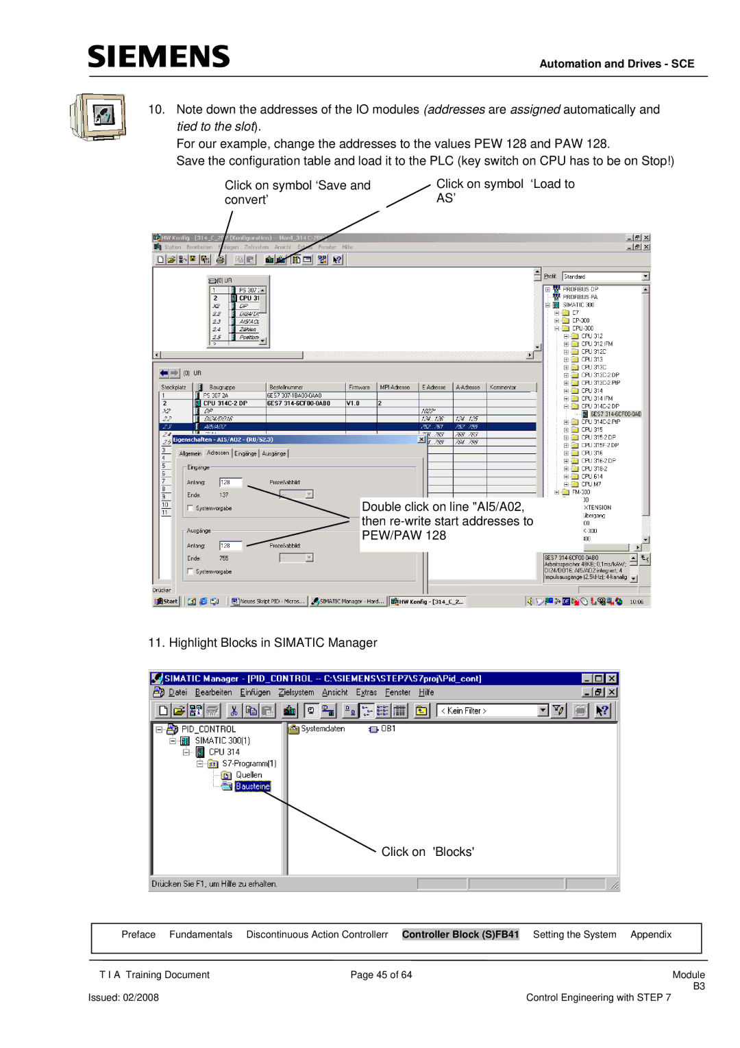 Siemens Module B3 manual Automation and Drives SCE 