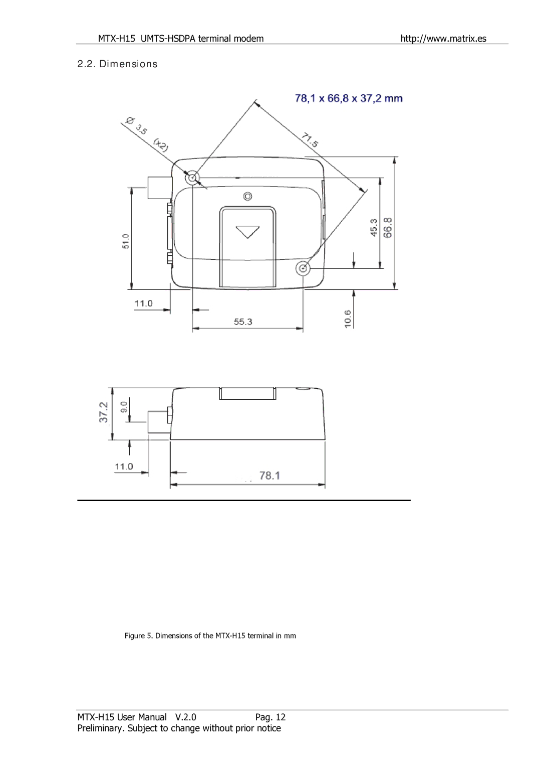 Siemens user manual Dimensions of the MTX-H15 terminal in mm 