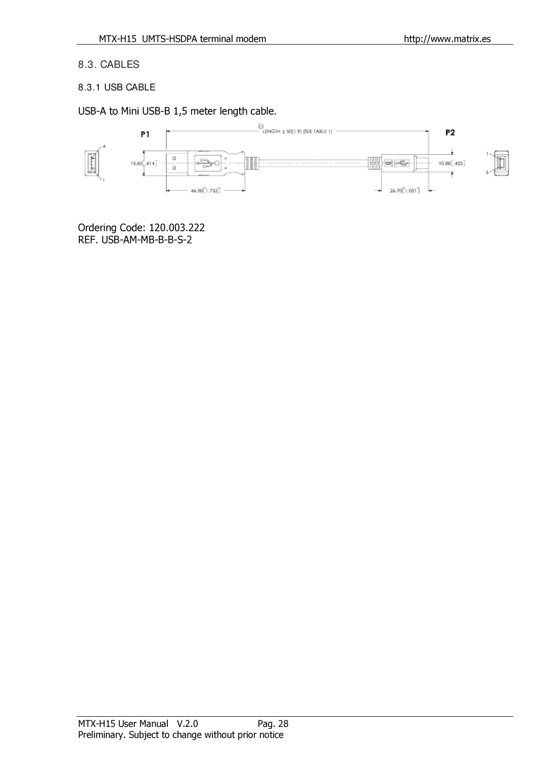 Siemens MTX-H15 user manual Cables 