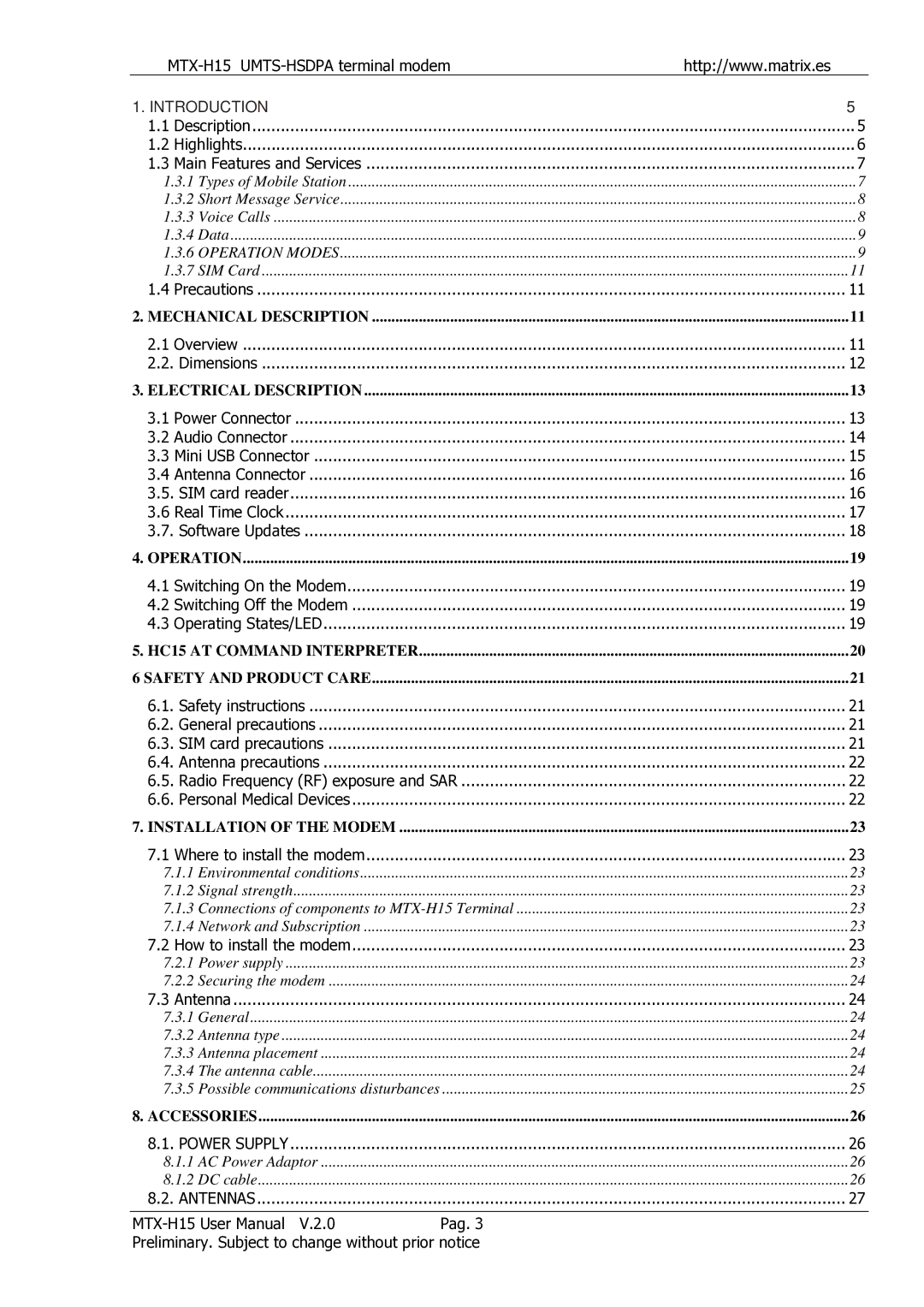 Siemens MTX-H15 user manual Pag Preliminary. Subject to change without prior notice 