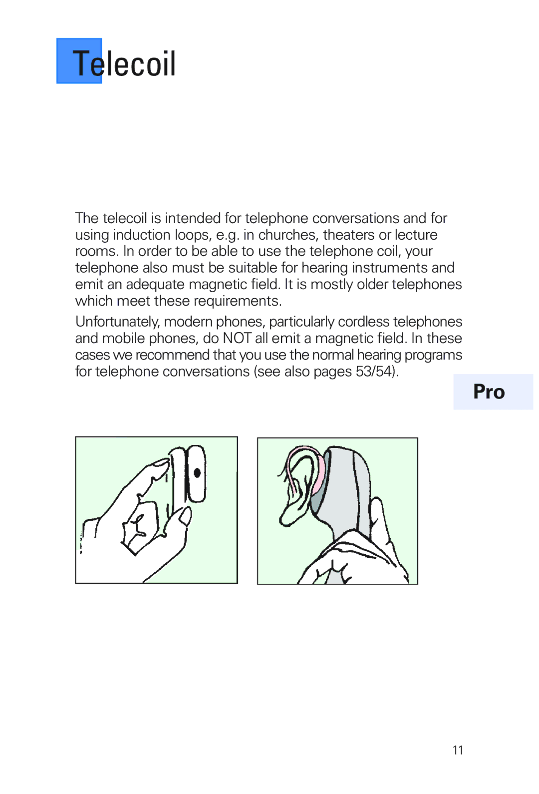 Siemens MUSIC Pro manual Telecoil 