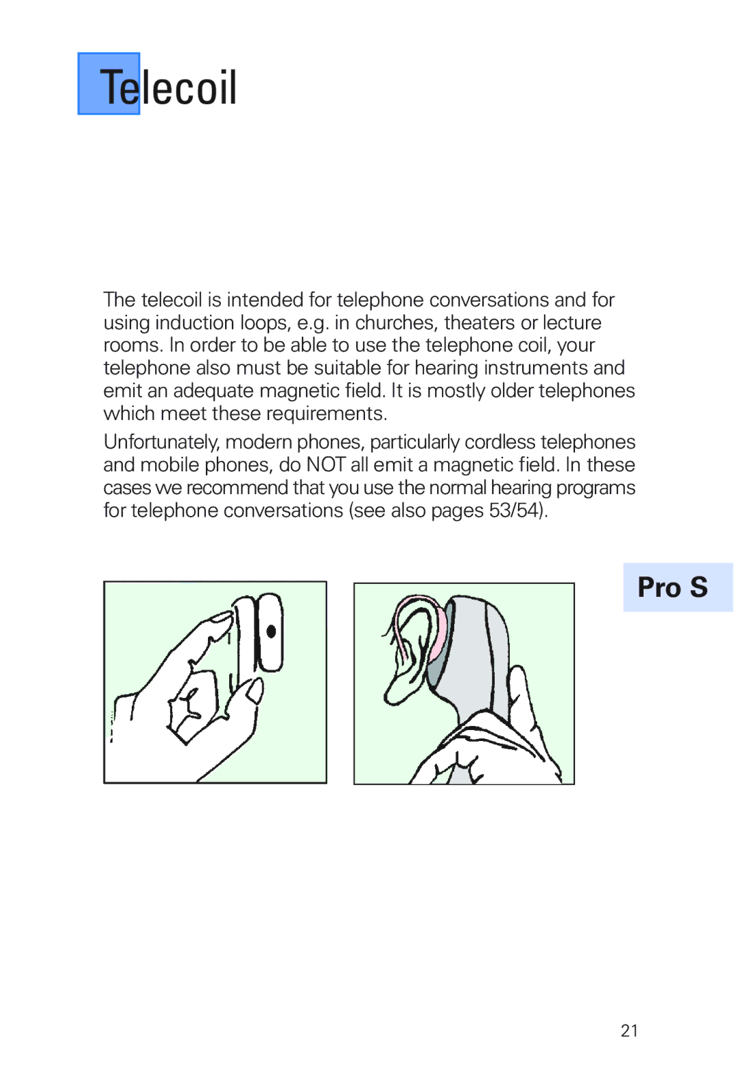 Siemens MUSIC Pro manual Telecoil 