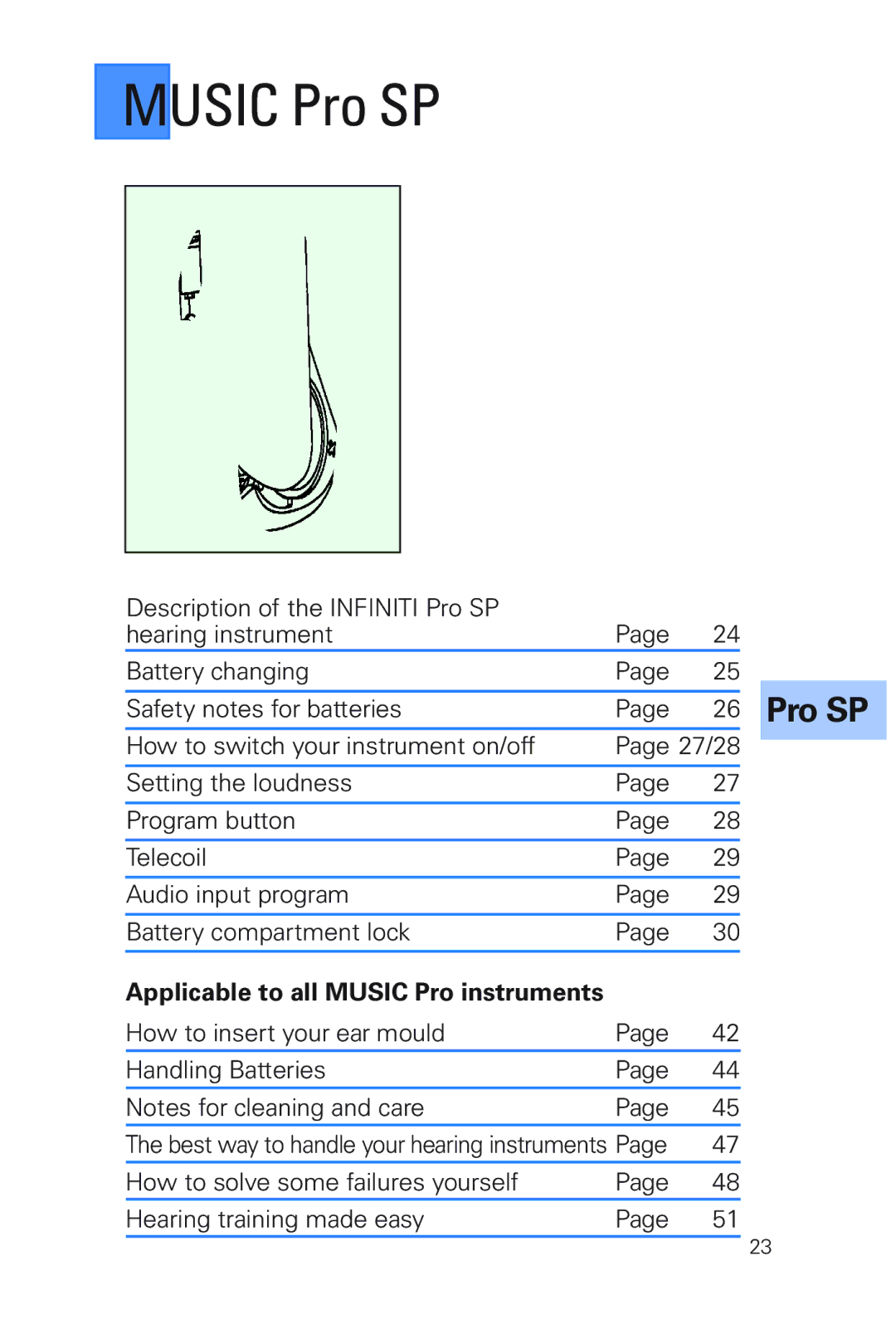 Siemens MUSIC Pro manual Music Pro SP 