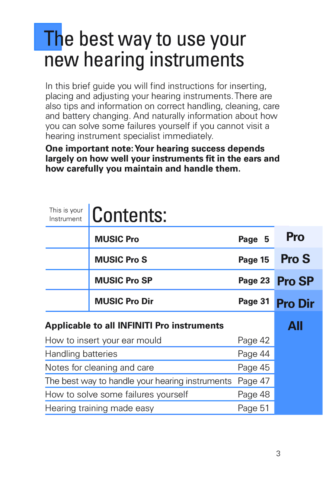 Siemens MUSIC Pro manual Contents 