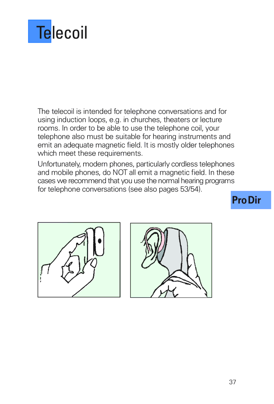 Siemens MUSIC Pro manual Telecoil 