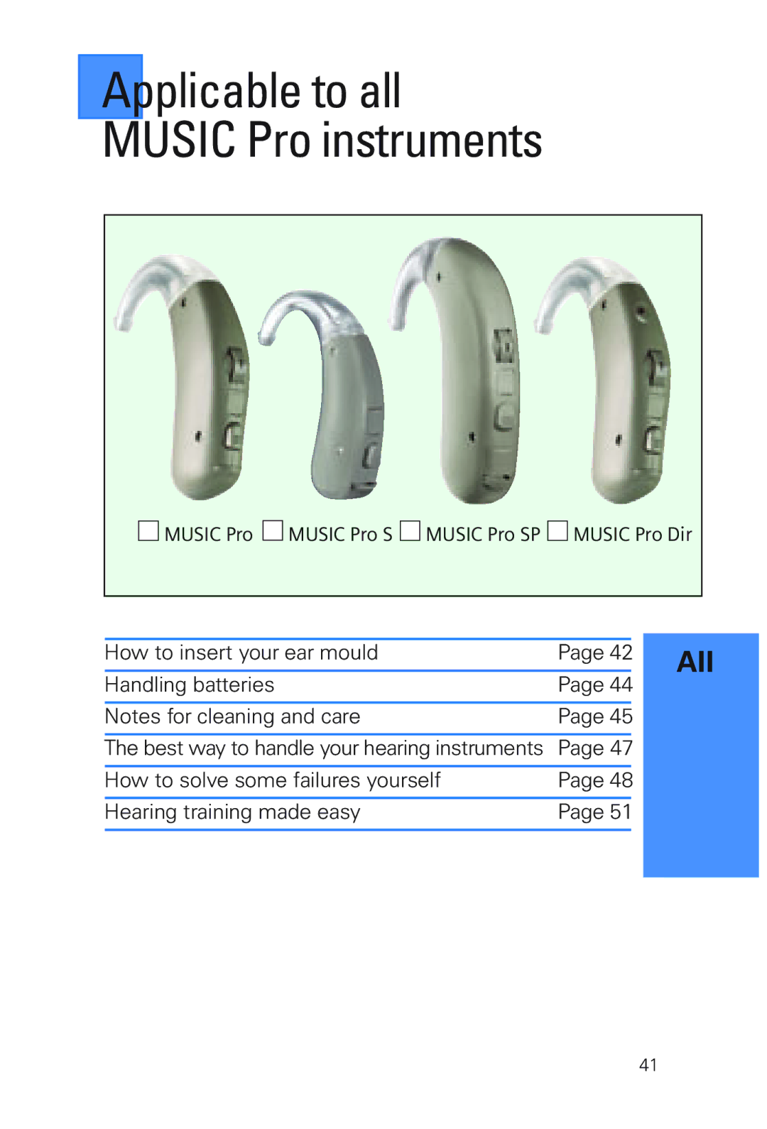 Siemens MUSIC Pro manual Applicable to all Music Pro instruments 